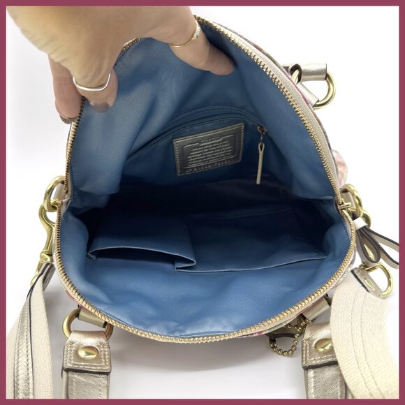Coach EUC Poppy Daisy Multicolor Madras Plaid Crossbody Bag | Style #23541 - Picture 6 of 6